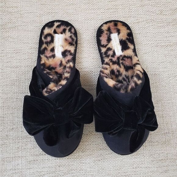 Kate Spade Black Bow Slippers Sz 6 - Picture 4 of 11
